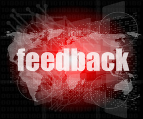 Poster - Information technology IT concept: words Feedback on screen