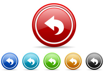 Poster - back icon vector set