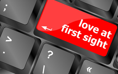 Aufkleber - love at first sight, keyboard with computer key button