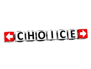 Poster - 3D Choice Button Click Here Block Text