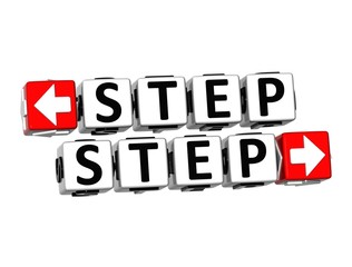Poster - 3D Step  Button Click Here Block Text