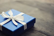 canvas print picture - Blue elegant gift box