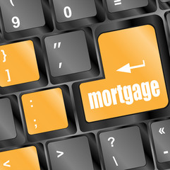 Poster - Keyboard with single button showing the word mortgage