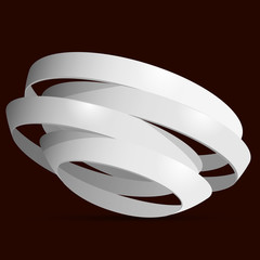 Canvas Print - vector 3d white rings