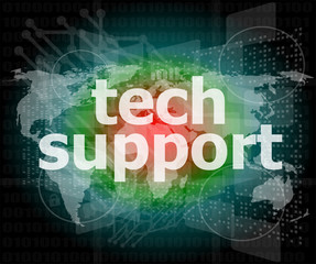 Poster - tech support word on a touch screen interface