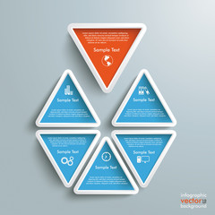 Sticker - Six Blue Orange Triangles