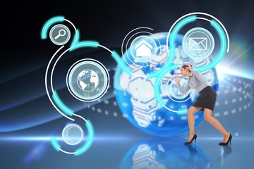 Poster - Composite image of furious businesswoman gesturing