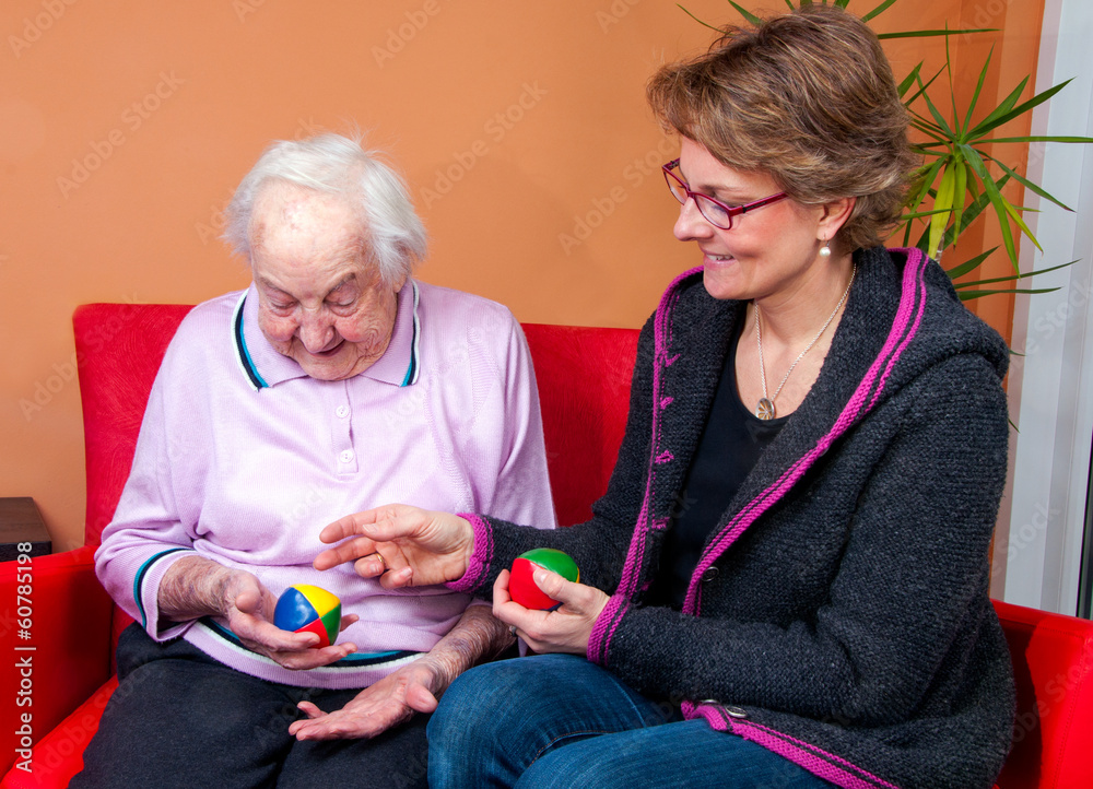 Pflegerin Oma Rote Lutschen