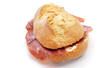 Poster - spanish bocadillo de jamon serrano, a serrano ham sandwich