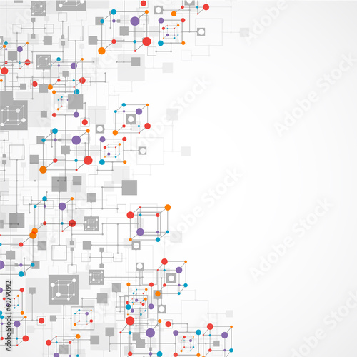 Naklejka dekoracyjna Network color technology communication background