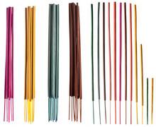 Colorful Groups And Individual Incense Sticks Isolated