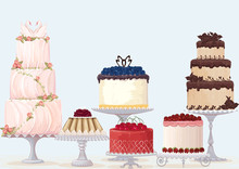 Vector Fancy Cakes Collection