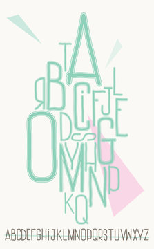 Turquoise capital alphabet letters