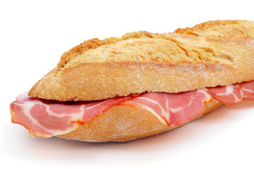 Poster - spanish bocadillo de lomo embuchado, a sandwich with cold meats