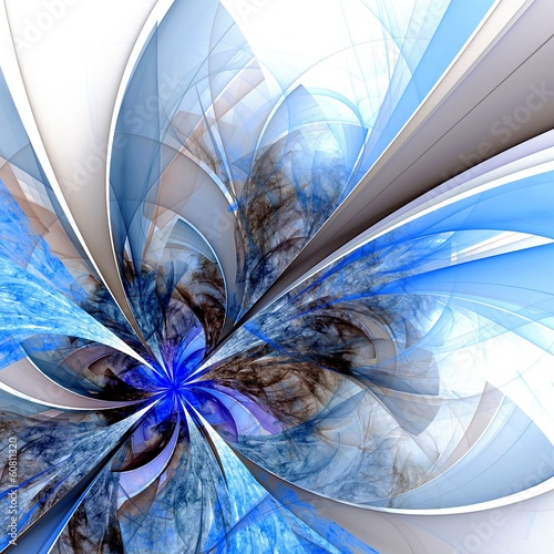 Naklejka dekoracyjna Symmetrical fractal flower, digital artwork for creative graphic