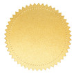 gold paper seal label with clipping path included