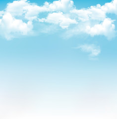 Aufkleber - Blue sky with clouds. Vector background