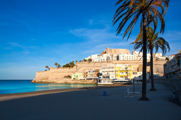 Peniscola Castle and beach in Castellon Spain