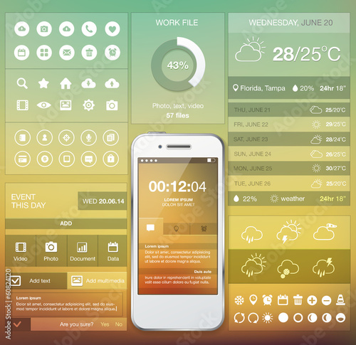 Fotografía Set of various elements used for user interface