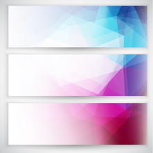 Abstract Geometric Trianglular Banners Set