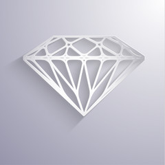 Wall Mural - abstract diamond shaped paper 3d icon - eps10 vector