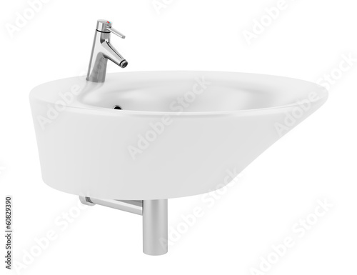 Fotografía ceramic bathroom sink isolated on white background
