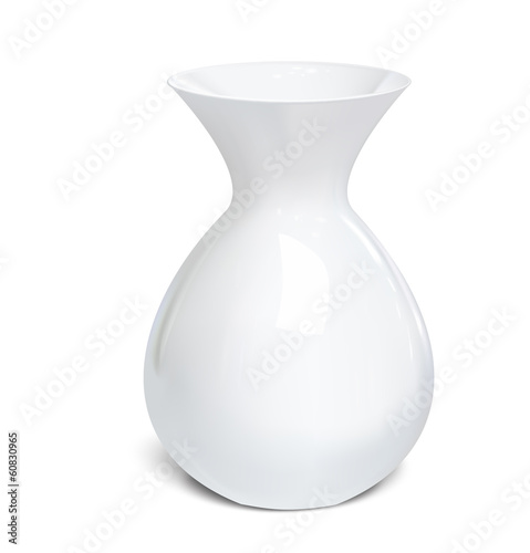 Fotografie, Obraz White vase isolated on a white background. Vector illustration