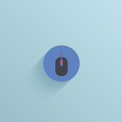 Wall Mural - vector flat circle icon on blue background. eps10