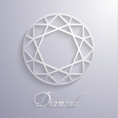 Wall Mural - abstract diamond shaped paper 3d icon - eps10 vector