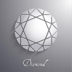 Wall Mural - abstract diamond shaped paper 3d icon - eps10 vector