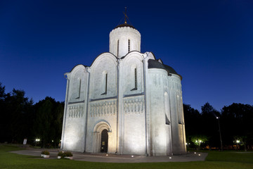 Wall Mural - St. Demetrius Cathedral at Vladimir at night. Russia