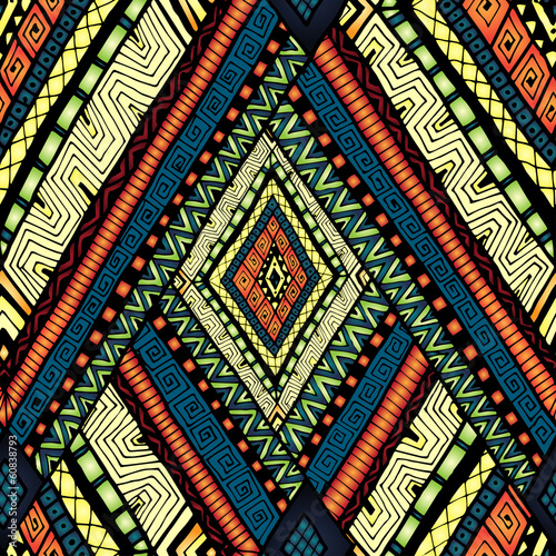 Seamless pattern with geometric elements. Tableau sur Toile