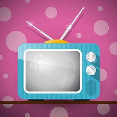 Poster - Retro Blue Television, TV Illustration