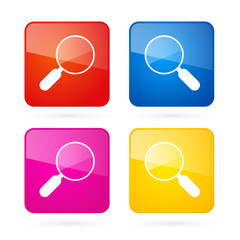 Poster - Vector 3d Blue, Red, Yellow and Pink Magnifying Glass