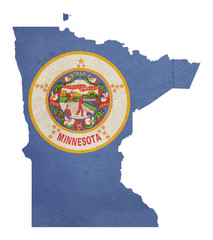 Wall Mural - Grunge state of Minnesota flag map