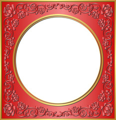 Poster - red rose frame