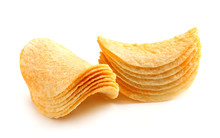 Stack Of Potato Chips.