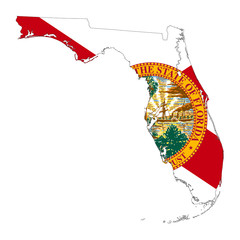Wall Mural - State of Florida flag map