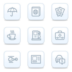 Canvas Print - Travel web icons, square buttons