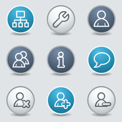 Canvas Print - Users web icons, circle blue buttons