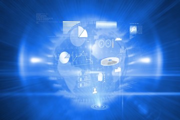 Poster - Composite image of data technology background