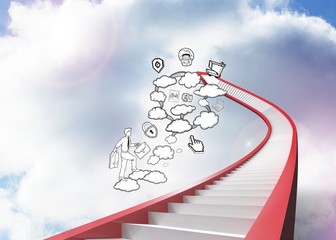 Poster - Composite image of cloud computing doodle
