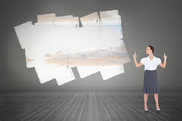 Poster - Composite image of content gorgeous businesswoman posing