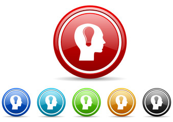 Aufkleber - head icon vector set