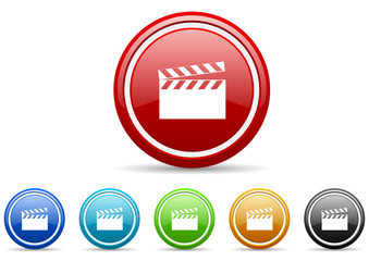 Poster - video vector icon set