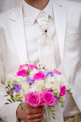 Wall Mural - groom with flowers