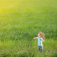 Sticker - Child in spring field