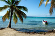 Caribbean beach with boat