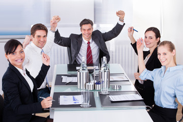 Wall Mural - Group Of Happy Businesspeople