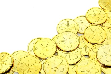 Poster - St Patricks Day gold coin corner border